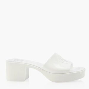 Chic White Platform Mules